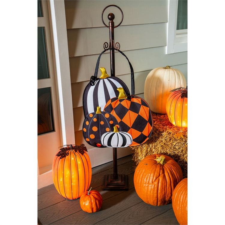 "Pattern Pumpkins" Door Hanger; Burlap 19"Lx17"W
