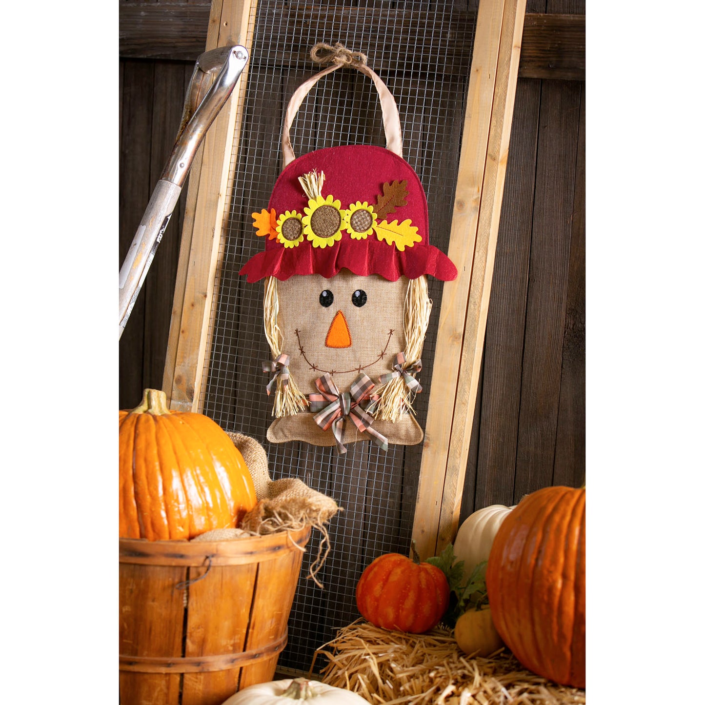 Mrs. Scarecrow Door Hanger Decor