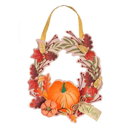 Autumn Gather Wreath Door Hanger Decor