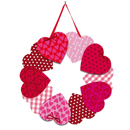 Valentine's Day Mixed Print Hearts Door Decor