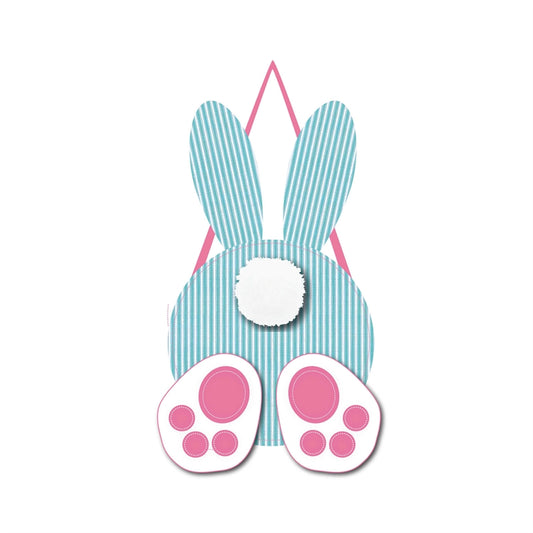 Seersucker Hopping Easter Bunny Door Hanger