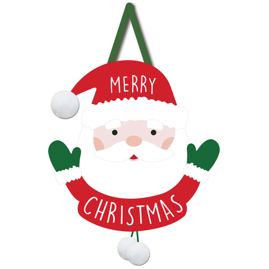 Merry Christmas Santa Door Hanger Decor