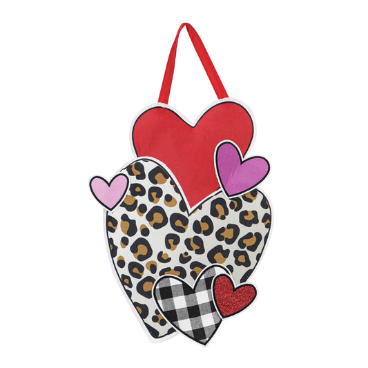 Patterned Hearts Door Hanger