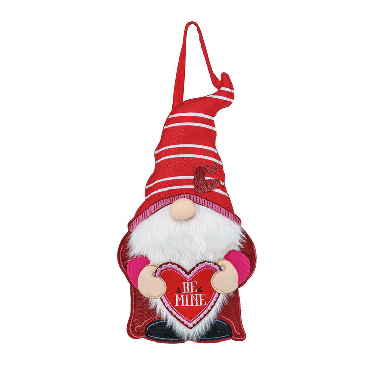 Valentine Gnome Door Hanger; Burlap 20"Lx10.5"W