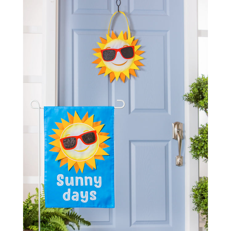 Sunny Days Door Hanger; Burlap 15"Lx15"W