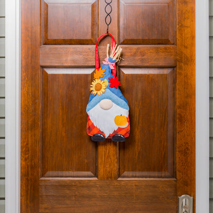 Give Thanks Fall Gnome Door Hanger; Burlap 17"Lx9"W