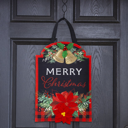 Christmas Joy Door Hanger; Burlap 20"Lx14"W
