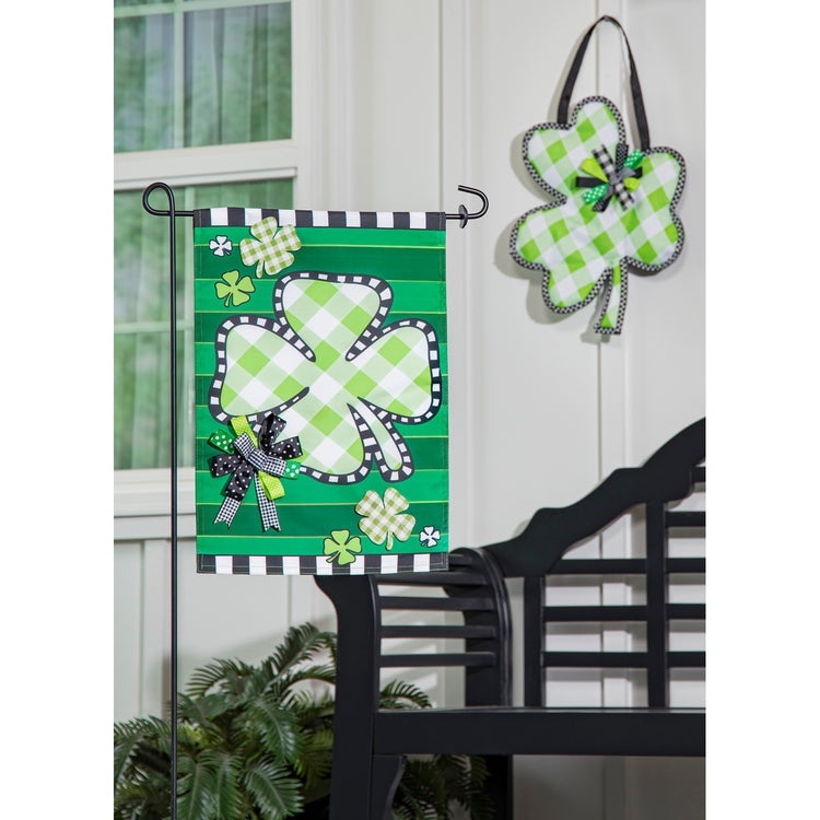 St.Patrick's Day Check Clover Door Hanger
