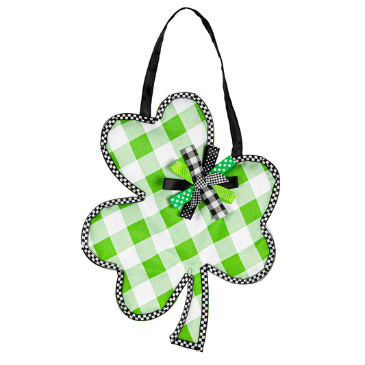 St.Patrick's Day Check Clover Door Hanger