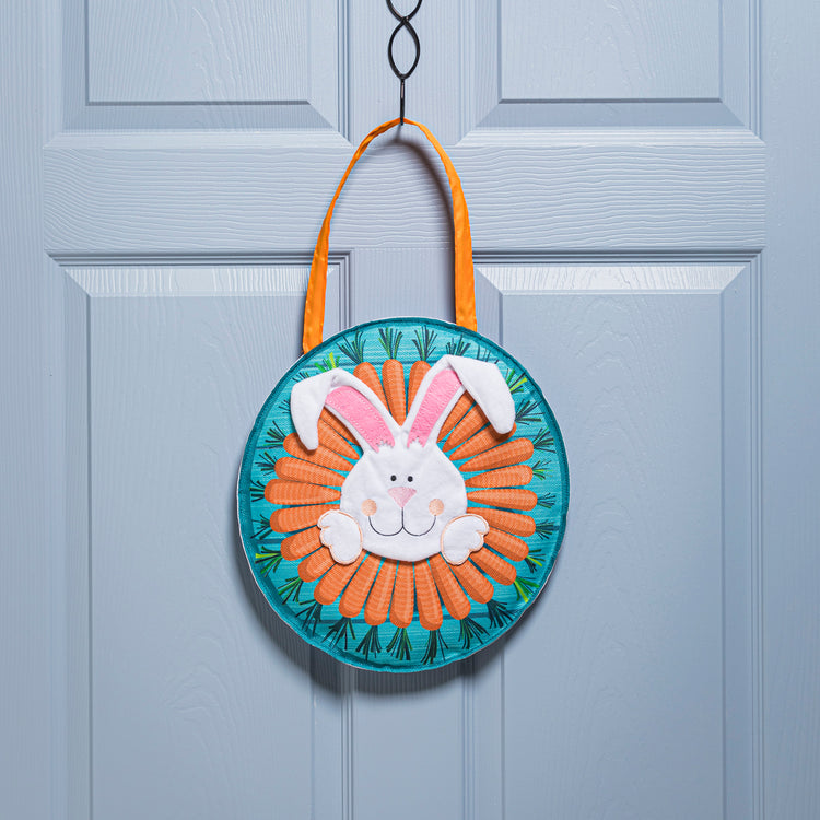 Carrot Wreath Bunny Door Decor Hanger