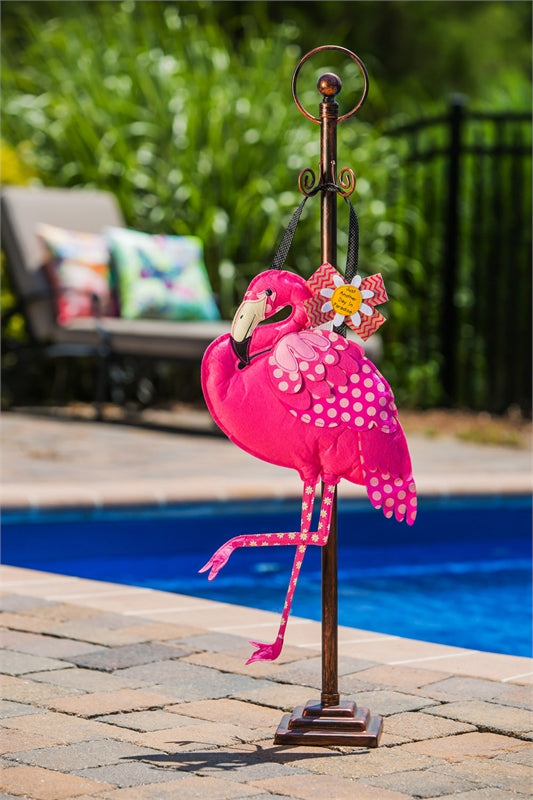 Flamingo Door Hanger; Felt 17"Lx25"W
