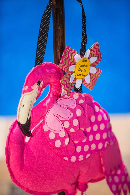 Flamingo Door Hanger; Felt 17"Lx25"W
