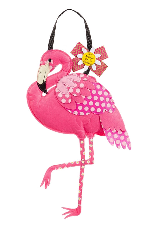 Flamingo Door Hanger; Felt 17"Lx25"W