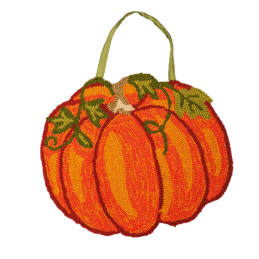 Fall Pumpkin Hooked Door Hanger; Polypropylene 16"Lx18"W