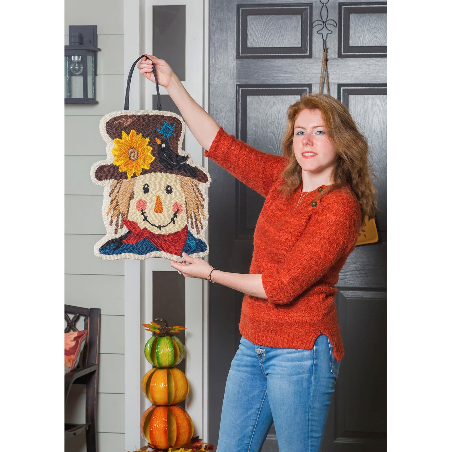 Scarecrow Hooked Door Hanger; Polypropylene 18"Lx19"W