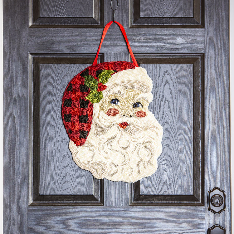Jolly Santa Hooked Door Hanger; Polypropylene 22"Lx13"W