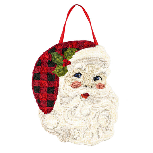 Jolly Santa Hooked Door Hanger; Polypropylene 22"Lx13"W