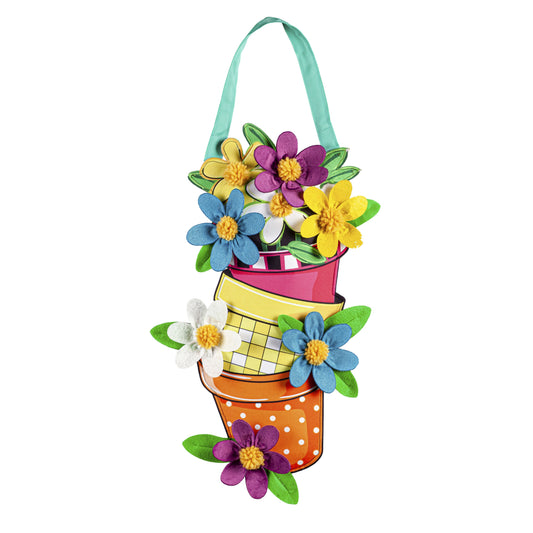 Stacked Flower Pots Door Hanger