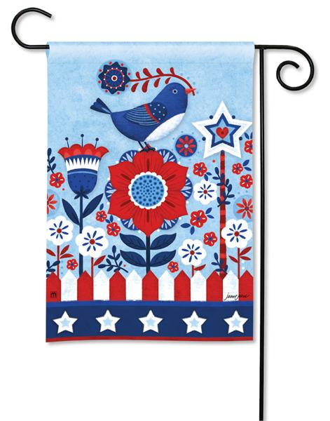 Freedom Fence with Bird Garden Flag