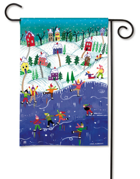 "Snow Day" Printed Seasonal Garden Flag; Polyester