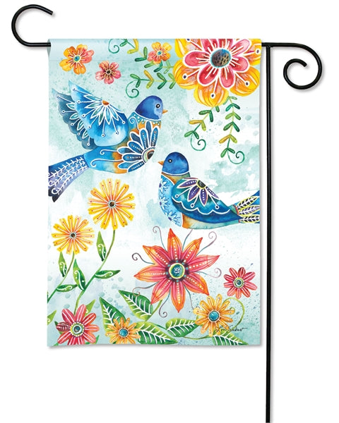 Happy Bluebirds Garden Flag