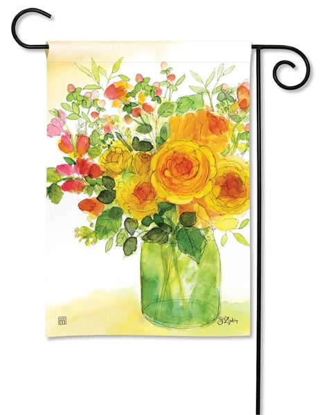 Yellow Roses Garden Flag