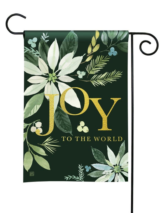 Poinsettia Joy Printed Garden Flag; Polyester 12.5"x18"
