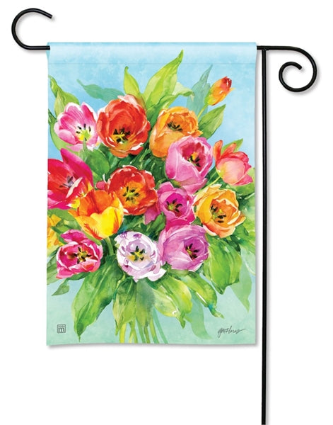 Tulips Printed Garden Flag; Polyester 12.5"x18"