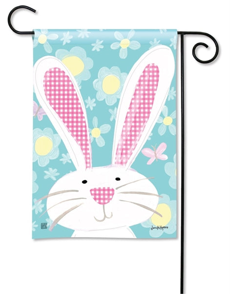 Gingham Bunny Garden Flag