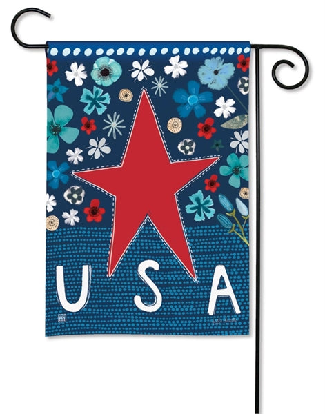 Patriotic Star Garden Flag