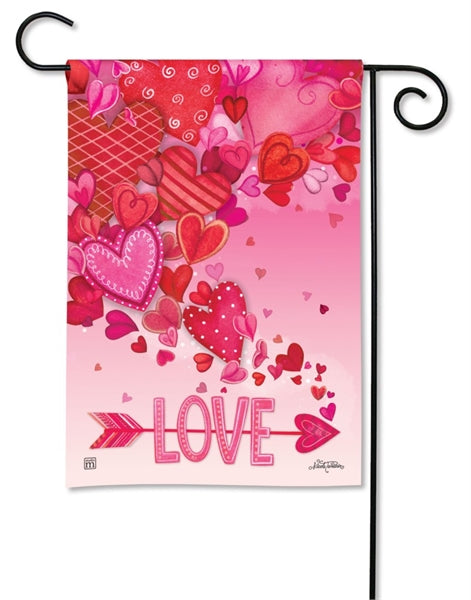 Valentine Showers Printed Garden Flag; Polyester 12.5"x18"