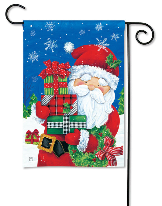 Gifts from Santa Printed Garden Flag; Polyester 12.5"x18"