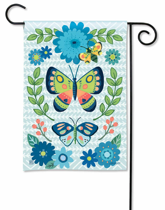 Colorful Butterfly Wings Garden Flag