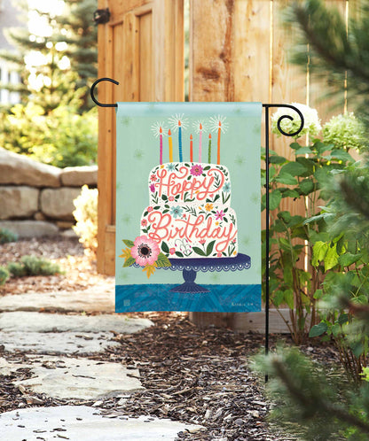 Birthday Cake Garden Flag