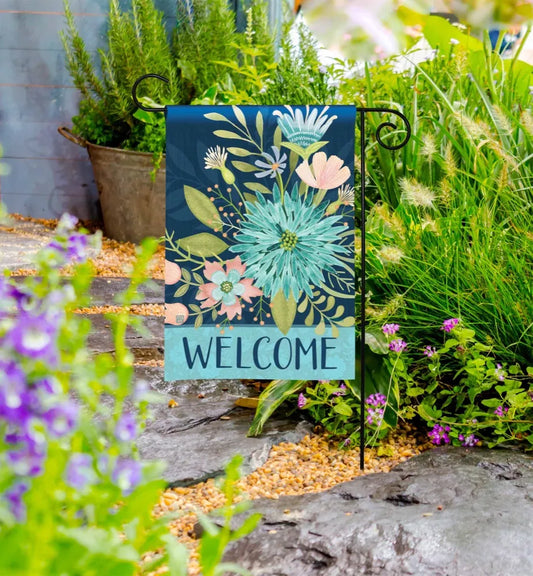 Floral Reflection Garden Flag