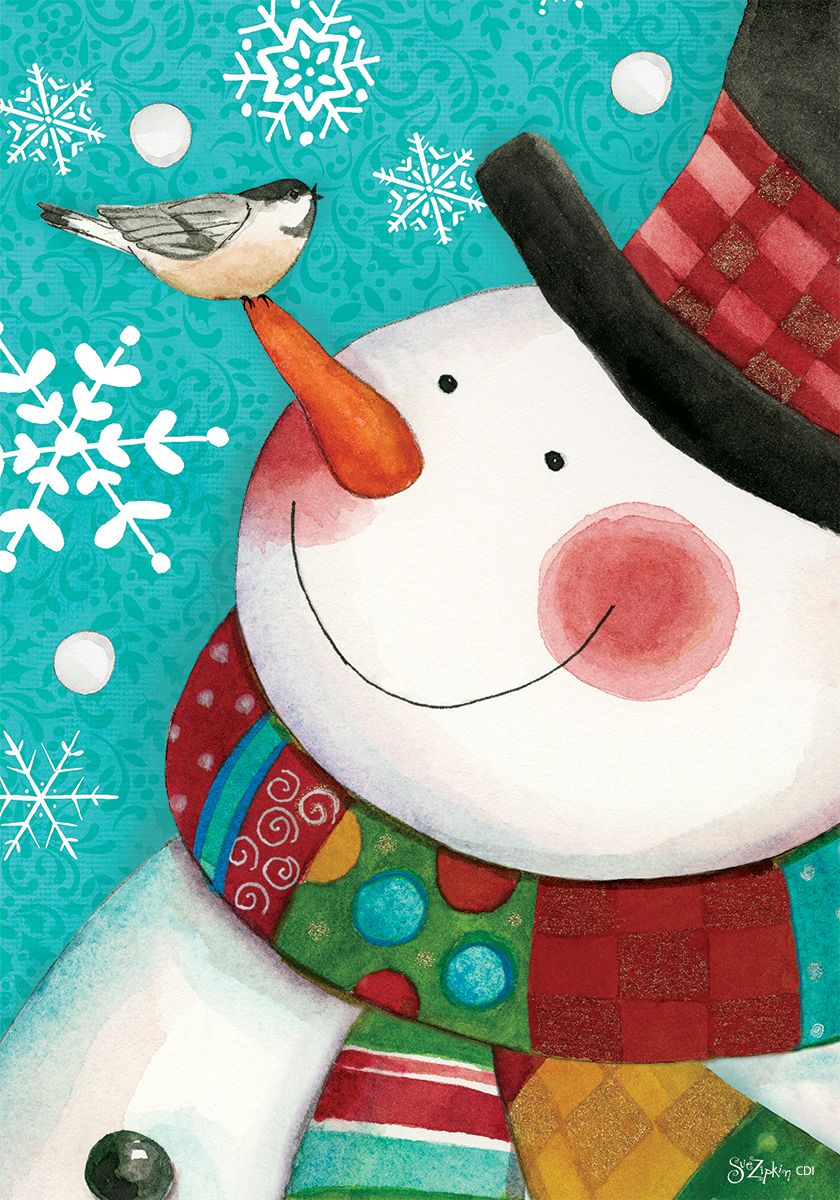Dapper Snowman Printed Garden Flag; Polyester