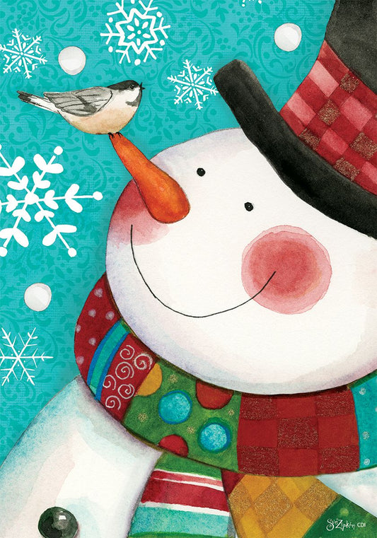 Dapper Snowman Printed Garden Flag; Polyester