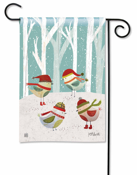 Warm Winter Birds Garden Flag