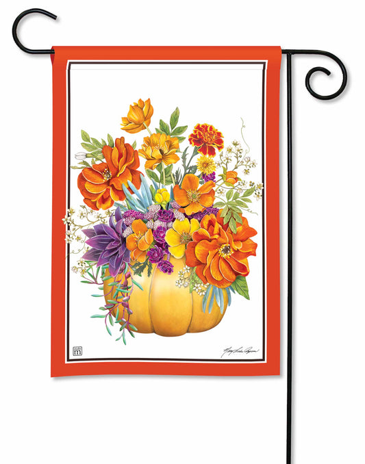 Pumpkin Floral Garden Flag