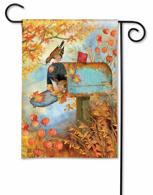 Old Rusty Mailbox Printed Garden Flag; Polyester 12.5"x18"