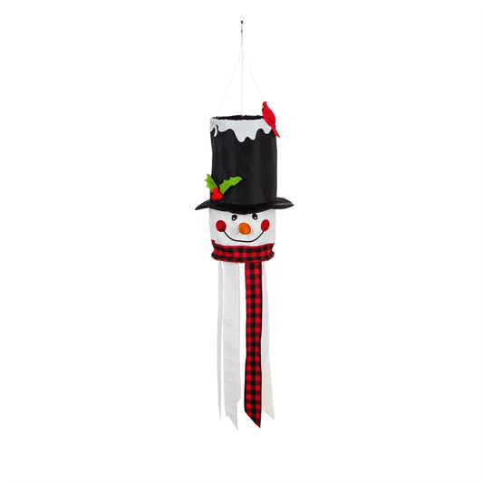 "Snowman" Seasonal Windsock; Polyester 7"ODx36"L