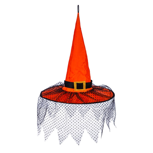 Orange Witch Hat 3D Chasing Light Hanging Décor; 17"x17"L