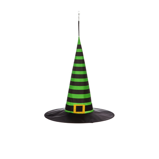 Striped Witch Hat 3D Chasing Light Hanging Décor; 17"x17"L