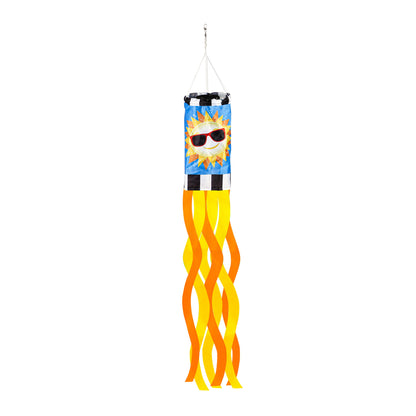 Sunny Days Solar Lit Windsock; Polyester 6"ODx40"L