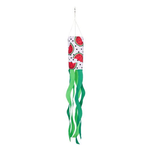 Summer Watermelon Windsock; Polyester 7"ODx38"L