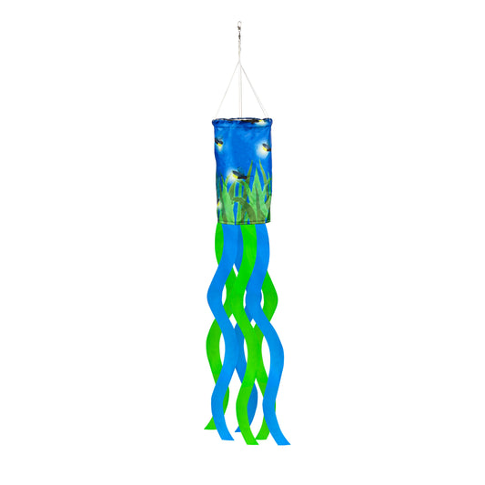 Fireflies Solar Lit Windsock; Polyester 6"ODx40"L