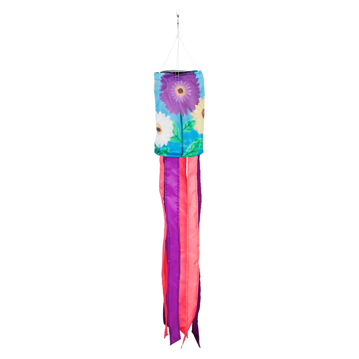 Gerbera Daisies Solar Motion Windsock; 7.08"ODx37.8"L