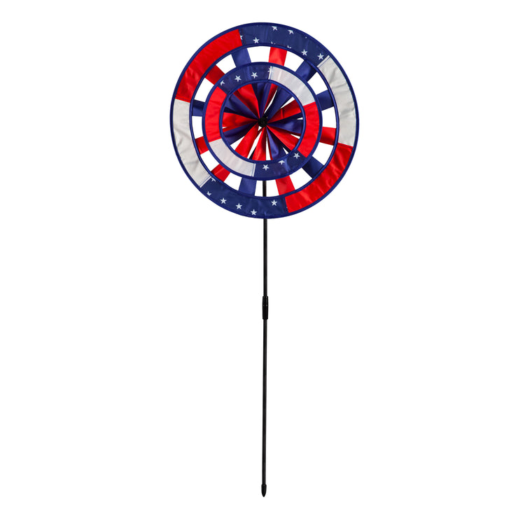 Patriotic Pinwheel Spinner; 15.7"ODx40"T