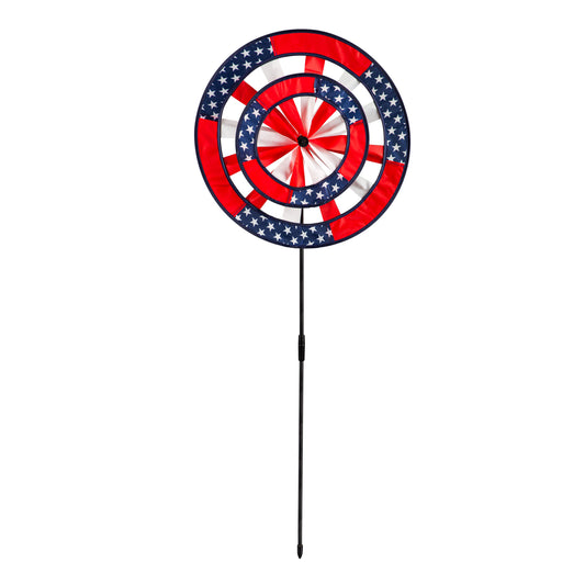 Patriotic Pinwheel Spinner; 15.7"ODx40"T