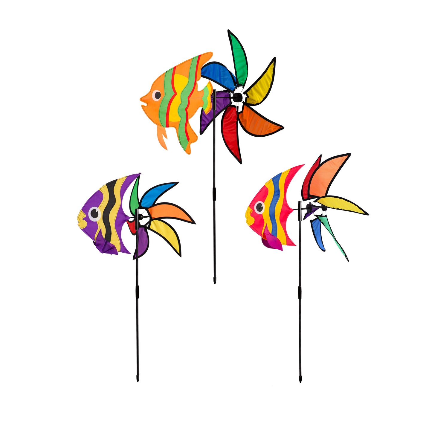 Coastal Fish Pinwheel Spinner; 18.9"ODx40"T